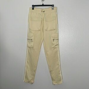 Guapi Track Pants Men 36 Limited Edition Yellow Cargo Zipper Joggers Drawstring
